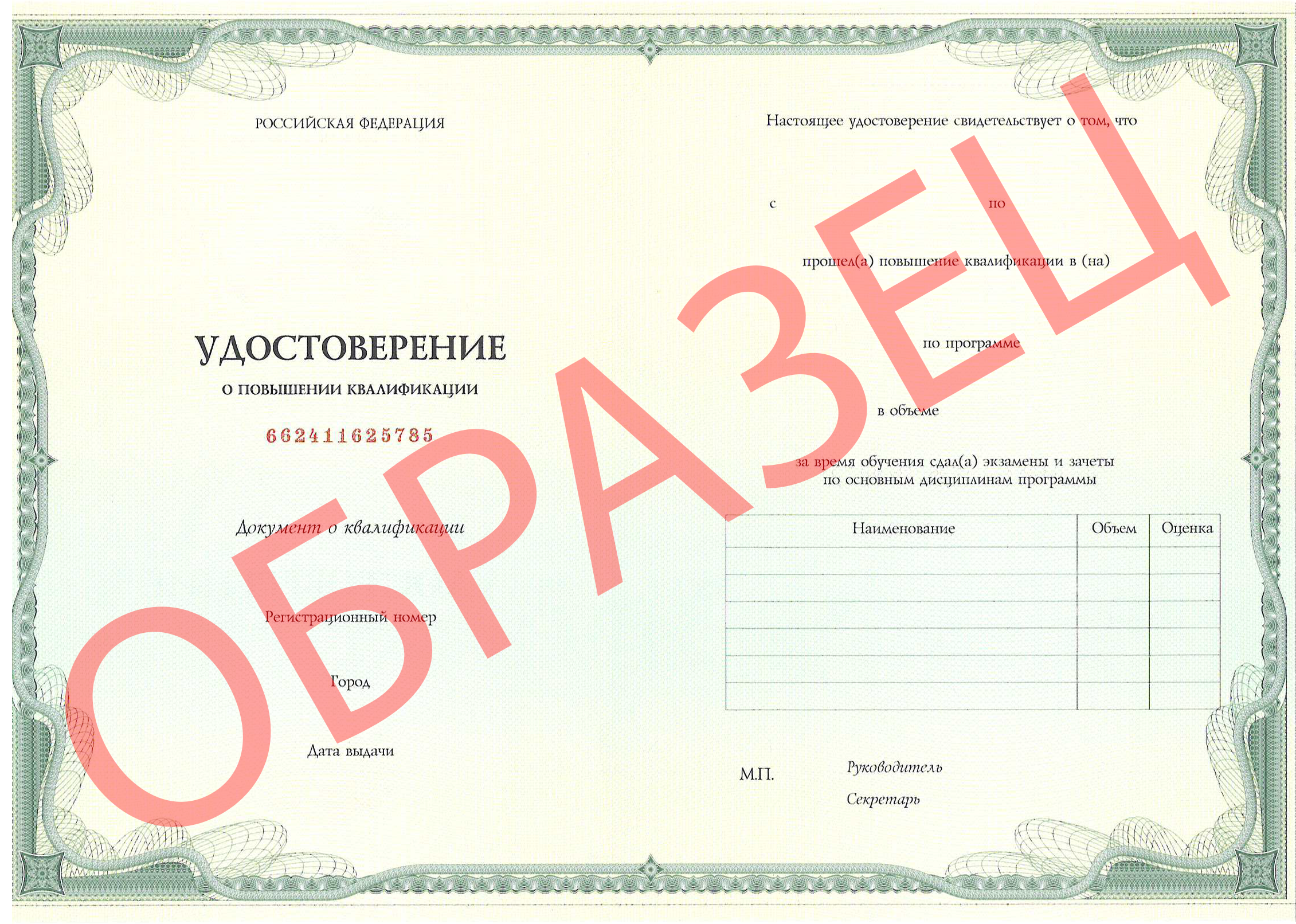 Образец документа о прохождении обучения - Паспорт аккредитации по специальности "Ревматология" арв